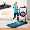 2 in 1 Under Desk Folding Treadmill, Portable Motorized Electric Walking Jogging Machine with Remote Control and LED Display for Home/Office Workout