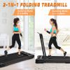 2 in 1 Under Desk Folding Treadmill, Portable Motorized Electric Walking Jogging Machine with Remote Control and LED Display for Home/Office Workout